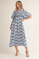 Jodifl Boho Floral Midi Dress in Denim