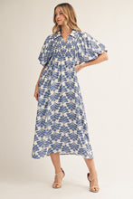 Load image into Gallery viewer, Jodifl Boho Floral Midi Dress in Denim
