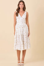 Load image into Gallery viewer, Main Strip 3D Floral Textured Fabric Midi Dress in White
