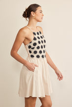 Load image into Gallery viewer, In February Cotton Mini Dress with Delicate Crochet Top in Natural
