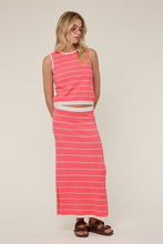 Load image into Gallery viewer, Wishlist Striped Knit Sweater Tank And Skirt Set in Guava/Cream

