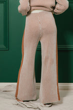 Load image into Gallery viewer, BiBi Two Toned Textured Ribbed Knit Sweater and Pants Set in Ivory/Cinnamon ON ORDER
