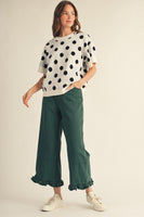 Jodifl Polka Dot Comfy Sweater Top In Cream