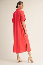 Load image into Gallery viewer, Jodifl Woven Midi Dress in Red
