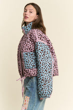 Load image into Gallery viewer, J.nna Multi Color Leopard Print Puffer Jacket in Pink Blue
