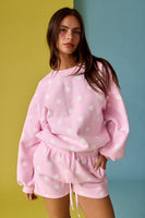 Papermoon Polka Dot Fleece Set in Pink/White Dot