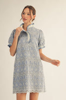 Jodifl Eyelet Lace Shift Dress in Periwinkle ON ORDER