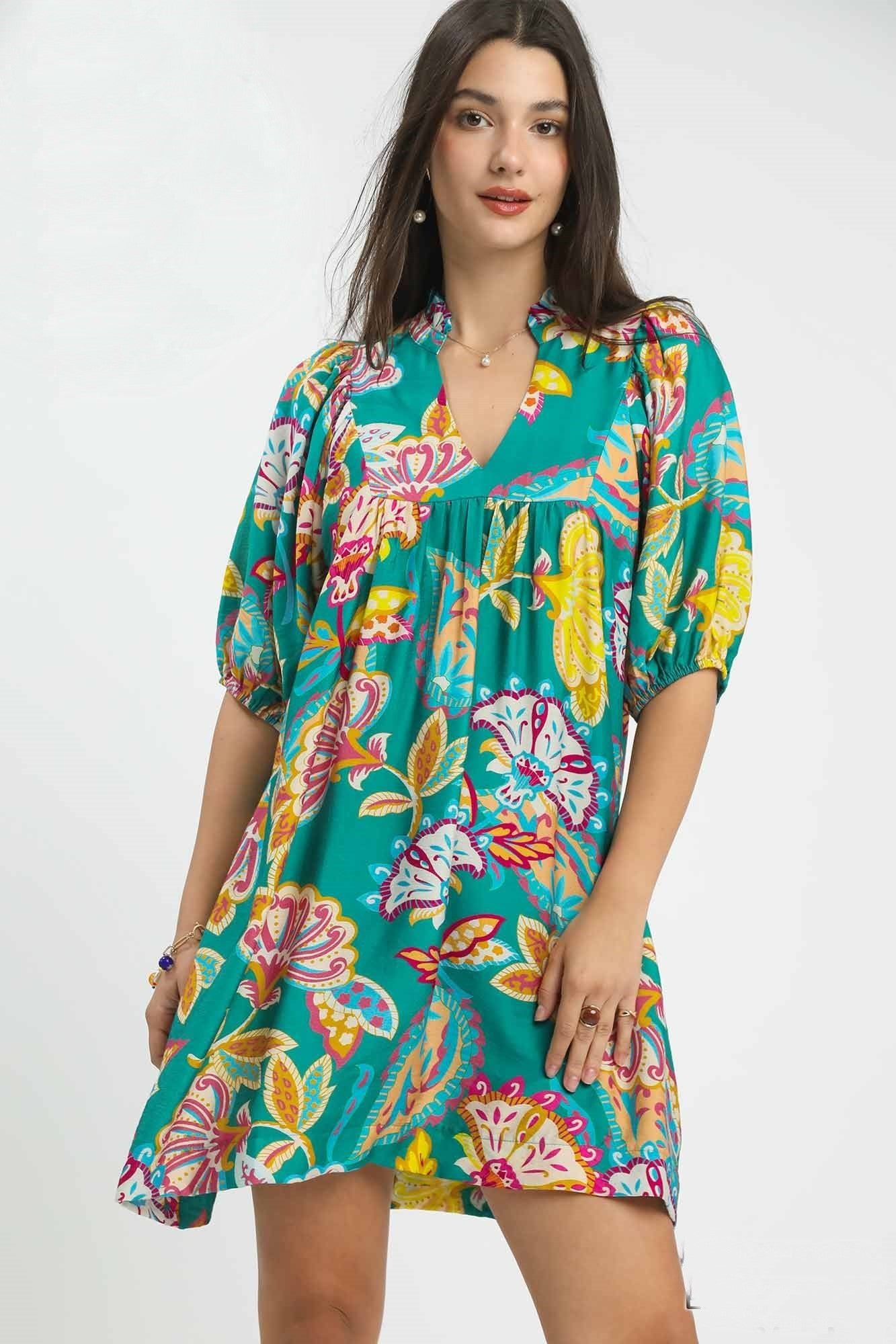 slim fit dress slacks Plus Size Floral Surplice Tie Waist Dress