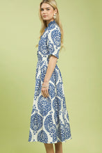 Load image into Gallery viewer, Umgee Medallion Paisley Print Midi Dress in Blue
