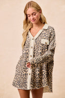 BiBi OVERSIZED Thermal Knit Shacket in Leopard
