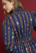 Load image into Gallery viewer, Umgee Stripped Floral Print Midi Dress in Midnight Mix
