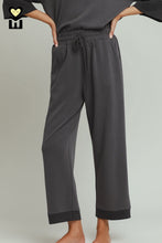 Load image into Gallery viewer, Umgee CLOUDKNIT Modal &amp; Tencel Colorblock Straight Pants in Charcoal
