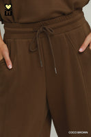 Umgee Luxeknit Wide Leg Pants in Coco Brown