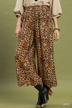 Load image into Gallery viewer, Umgee Leopard Print Scallop Hem Wide Leg Pants in Latte
