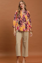 Load image into Gallery viewer, Umgee Mix Floral Print Button Front Blouse in Ecru Mix
