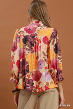 Load image into Gallery viewer, Umgee Mix Floral Print Button Front Blouse in Ecru Mix
