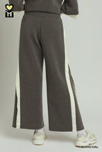 Load image into Gallery viewer, Umgee LUXEKNIT Colorblock Side Stripe Straight Pants in Charcoal
