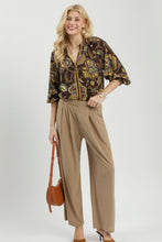 Load image into Gallery viewer, Umgee Floral Print Long Sleeve Blouse in Brown
