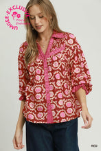Load image into Gallery viewer, Umgee Mixed Media Print Top in Red
