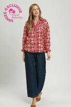 Load image into Gallery viewer, Umgee Mixed Media Print Top in Red
