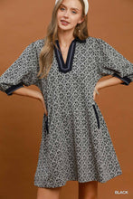Load image into Gallery viewer, Umgee Mix Media Jacquard Dress in Black
