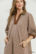 Load image into Gallery viewer, Umgee Mix Media Jacquard Dress in Chestnut

