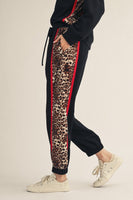 Jodifl Animal Contrast Accent Casual Sweatpants in Black