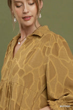 Load image into Gallery viewer, Umgee Textured Tiered Midi Dress in Mustard
