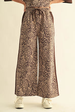 Load image into Gallery viewer, Jodifl Drawstring Waist Faux Suede Leopard Sweatpants in Beige
