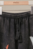 mello. Washed Sun Moon and Star Wide-Leg Pants in Black