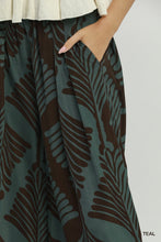 Load image into Gallery viewer, Umgee Abstract Botanical Print Wide Leg Pants in Teal
