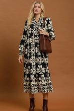 Load image into Gallery viewer, Umgee Mix Border Print Ruffle Maxi Dress in Black Mix
