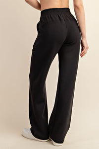 Rae Mode Scuba Knit Straight Leg Pants in Black