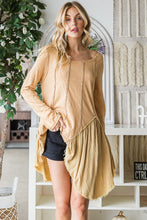 Load image into Gallery viewer, Oli &amp; Hali Mixed Fabric Tunic Top in Biscuit Shirts &amp; Tops Oli &amp; Hali   
