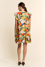 Load image into Gallery viewer, Davi &amp; Dani Ruffle Sleeve Floral Dress in Orange
