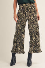Load image into Gallery viewer, Jodifl Ruffle Hem Detail Leopard Pants in Taupe
