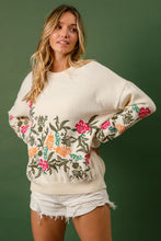 Load image into Gallery viewer, BiBi Embroidery Detailed Knit Sweater in Cream
