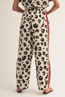 Jodifl Side Color Band Accent Leopard Pants in Red/Animal