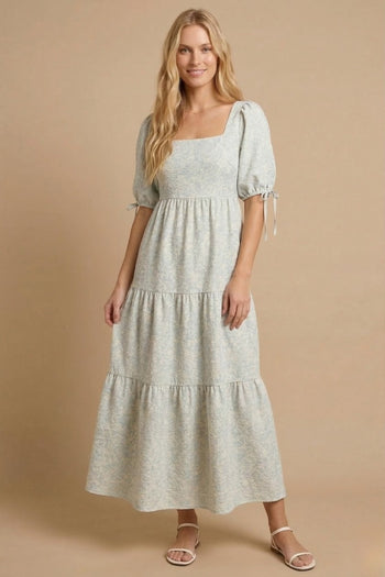 J.nna Rosalie Tiered Maxi Dress in Baby Blue