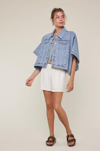 Wishlist Poncho Jacket in Denim