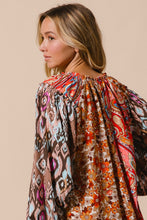 Load image into Gallery viewer, BiBi Mixed Prints Peasant Top in Copper Combo
