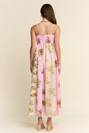 J.nna Amalfi Colorblock Maxi Dress in Yellow Pink