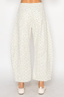 STITCH & Co Floral Barrel Pants in Cream Ditzy Blue