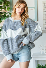 Load image into Gallery viewer, Oli &amp; Hali Mixed Fabric Top in Denim Shirts &amp; Tops Oli &amp; Hali   
