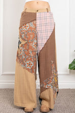 Load image into Gallery viewer, BlueVelvet Patchwork Wide Leg Pants in Khaki
