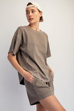 Load image into Gallery viewer, Rae Mode Pigment Washed Cotton Top and Short Set in Mocha
