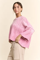 Davi & Dani Cable Knit Top in Lilac