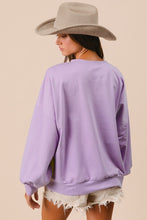 Load image into Gallery viewer, BiBi French Terry Color Block Top in Lavender/Lemon/Green
