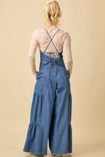 Load image into Gallery viewer, Main Strip Fitted Jumpsuit with Wide Legs in Denim
