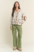 Load image into Gallery viewer, J.nna Soft Knit Horse Print Back Cardigan in Oatmeal Brown
